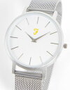 yz t@[[ Y rv ANZT[ Farah Slim Jim silver mesh white dial watch WHITE