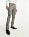 【送料無料】 ハリー ブラウン メンズ カジュアルパンツ ボトムス Harry Brown skinny fit suit pants in brown puppy tooth BROWN