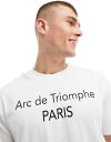  オンリーアンドサンズ メンズ Tシャツ トップス Only & Sons Paris print T-shirt in white WHITE