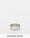 yz GC\X Y O ANZT[ ASOS DESIGN waterproof stainless steel band ring in silver tone SILVER