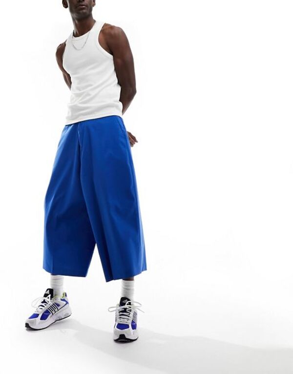 【送料無料】 エイソス メンズ カジュアルパンツ ボトムス ASOS DESIGN culotte pants in cobalt blue Cobalt