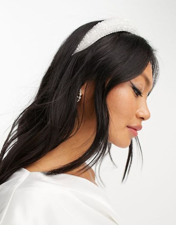 【送料無料】 ワイエーエス レディース ヘアアクセサリー アクセサリー Y.A.S Bridal all over crystal headband in white WHITE