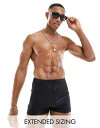 yz GC\X Y n[tpcEV[c  ASOS DESIGN swim trunk in black Black