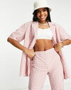  エイソス レディース シャツ トップス ASOS DESIGN casual bowling shirt in pink check - part of a set Pink Check