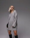  トップショップ レディース ワンピース トップス Topshop knit V-neck mini dress in charcoal marl Charcoal Marl