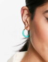 yz fUCr[h fB[X sAXECO ANZT[ DesignB London molten green dipped hoop earrings in gold Gold