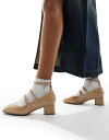 【送料無料】 リバーアイランド レディース パンプス シューズ River Island Mary Jane with low block heel shoes in beige BEIGE