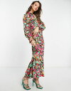 【送料無料】 ワイエーエス レディース ワンピース トップス Y.A.S long sleeve midi dress in floral Birch print