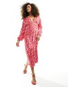 楽天ReVida 楽天市場店【送料無料】 ネバーフリードレスド レディース ワンピース トップス Never Fully Dressed plunge maxi dress in makeup print Abstract print