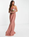 エイソス 【送料無料】 エイソス レディース ワンピース トップス ASOS DESIGN Bridesmaid drape detail maxi dress with corset Pink