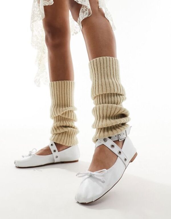 yz }CANZT[Y fB[X C A_[EFA My Accessories London knitted leg warmers in beige BEIGE