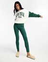 yz s[V[Y fB[X MX {gX Pieces cotton stretch high waisted leggings in green Trekking green