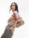 トップショップ 【送料無料】 トップショップ レディース カーディガン アウター Topshop knitted stripe sheer knit cardigan in multi Multi