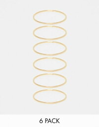 エイソス 【送料無料】 エイソス レディース ブレスレット・バングル・アンクレット アクセサリー ASOS DESIGN pack of 6 bangle bracelets in slim design in gold Gold