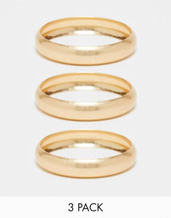 エイソス 【送料無料】 エイソス レディース ブレスレット・バングル・アンクレット アクセサリー ASOS DESIGN pack of 3 bangles in brushed gold tone Gold