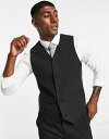 【送料無料】 エイソス メンズ ベスト トップス ASOS DESIGN skinny mix and match vest in black Black