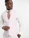 エイソス メンズ ベスト トップス ASOS DESIGN Wedding super skinny suit vest in pale pink Light Pink