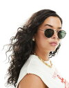 エイソス 【送料無料】 エイソス レディース サングラス・アイウェア アクセサリー ASOS DESIGN metal round sunglasses with G15 lens Gold