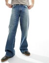 エイソス 【送料無料】 エイソス メンズ デニムパンツ ジーンズ ボトムス ASOS DESIGN wide flare jeans in light wash blue Blue