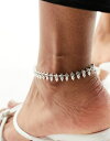 エイソス 【送料無料】 エイソス レディース ブレスレット・バングル・アンクレット アクセサリー ASOS DESIGN anklet with faux pearl and crystal cupchain in silver tone Silver