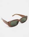 エイソス 【送料無料】 エイソス レディース サングラス・アイウェア アクセサリー ASOS DESIGN mid square sunglasses in crystal brown Brown