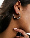 エイソス 【送料無料】 エイソス レディース ピアス・イヤリング アクセサリー ASOS DESIGN hoop earrings with twisted detail in silver tone Silver