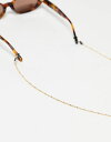 エイソス 【送料無料】 エイソス レディース サングラス・アイウェア アクセサリー ASOS DESIGN sunglasses chain with dot dash design in gold tone Gold