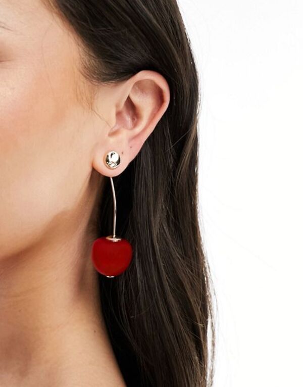 エイソス 【送料無料】 エイソス レディース ピアス・イヤリング アクセサリー ASOS DESIGN front and back drop earrings with cherry design in red Red