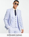 エイソス 【送料無料】 エイソス メンズ ジャケット・ブルゾン アウター ASOS DESIGN super skinny linen mix suit jacket in blue BLUE