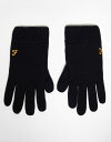 yz t@[[ Y  ANZT[ Farah logo gloves in black Black
