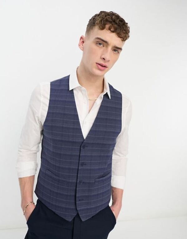 ̵ եͥ  ٥ ȥåץ French Connection vest in navy check Navy