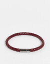 yz gbv} Y uXbgEoOEANbg ANZT[ Topman leather bracelet in burgundy Multi