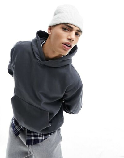 【送料無料】 エイソス メンズ パーカー・スウェット アウター ASOS DESIGN heavyweight oversized hoodie in washed black Dark Shadow 【送料無料】 エイソス メンズ パーカー・スウェット アウター ASOS DESIGN heavyweight oversized hoodie in washed black Dark Shadow