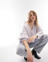 【送料無料】 トップショップ レディース ニット・セーター アウター Topshop knitted cable cardi in lilac LILAC