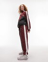 トップショップ 【送料無料】 トップショップ レディース ジャケット・ブルゾン アウター Topshop oversized sporty shell jacket in burgundy - part of a set Burgandy