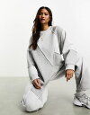 エイソス 【送料無料】 エイソス レディース パーカー・スウェット アウター ASOS DESIGN oversized sweatshirt with patchwork detail in gray heather - part of a set Gray Heather