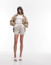 【送料無料】 トップショップ レディース コート アウター Topshop premium real leather soft suede oversized bomber jacket in sand Sand