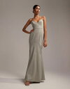 エイソス 【送料無料】 エイソス レディース ワンピース トップス ASOS DESIGN Bridesmaid crepe strappy fishtail maxi dress in sage green Sage Green