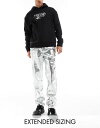 エイソス 【送料無料】 エイソス メンズ カジュアルパンツ ボトムス ASOS DESIGN straight leather look pants in metallic silver - part of a set Silver