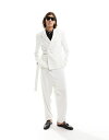 エイソス 【送料無料】 エイソス メンズ カジュアルパンツ ボトムス ASOS DESIGN balloon suit pants in white WHITE