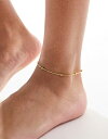 エイソス 【送料無料】 エイソス レディース ブレスレット・バングル・アンクレット アクセサリー ASOS DESIGN waterproof stainless steel anklet with dot chain design in gold tone Gold