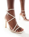  ロンドンレベル レディース サンダル シューズ London Rebel strappy heeled sandals in cream CREAM