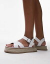  トップショップ レディース サンダル シューズ Topshop Jenna espadrille flat sandal in white WHITE