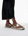  トップショップ レディース サンダル シューズ Topshop Jonah toe post footbed sandals in gold Gold croc