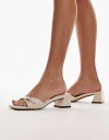 【送料無料】 トップショップ レディース サンダル シューズ Topshop Isha mid block heel mule with buckle in off white Off-white