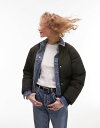 トップショップ 【送料無料】 トップショップ レディース ジャケット・ブルゾン アウター Topshop reversible denim puffer jacket in mid blue Mid Blue