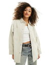 エイソス 【送料無料】 エイソス レディース ジャケット・ブルゾン アウター ASOS DESIGN oversized twill jacket in stone Stone