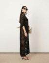 エイソス 【送料無料】 エイソス レディース ワンピース トップス ASOS EDITION knit button up maxi dress in black Black