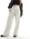  ストラディバリウス レディース カジュアルパンツ ボトムス Stradivarius belted wide leg pants in ecru ECRU