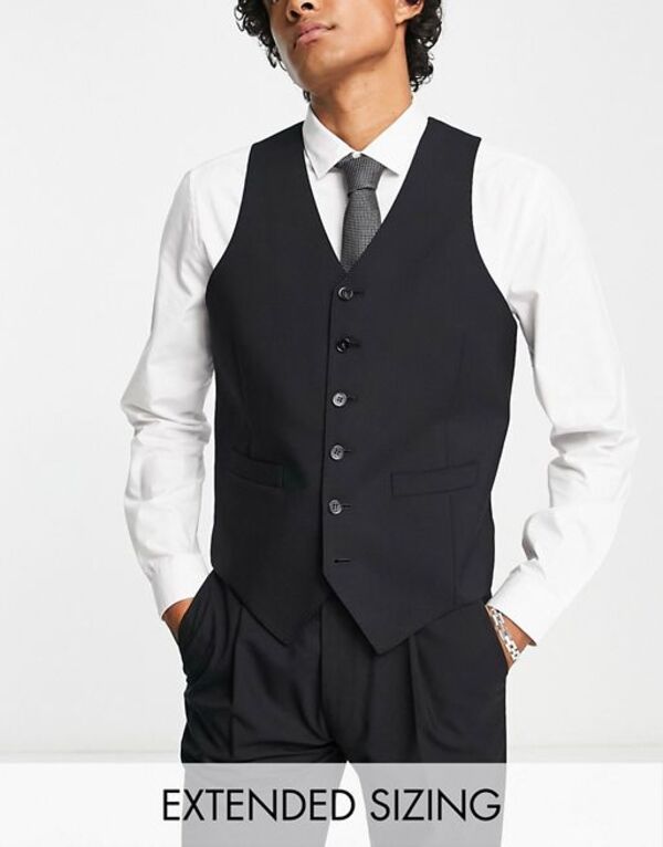 ̵ Ρ  ٥ ȥåץ Noak premium wool-rich slim suit vest in black Black